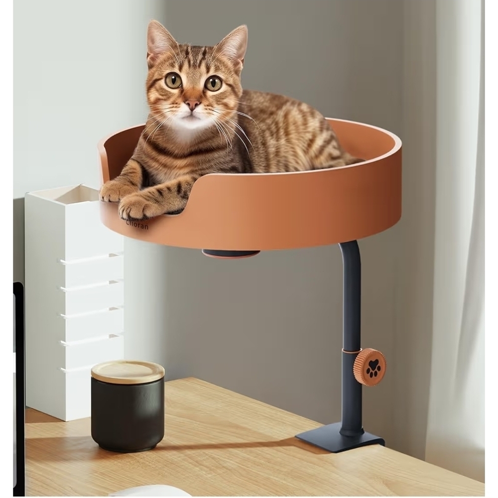 Modern Cat Perch Desk Attachment